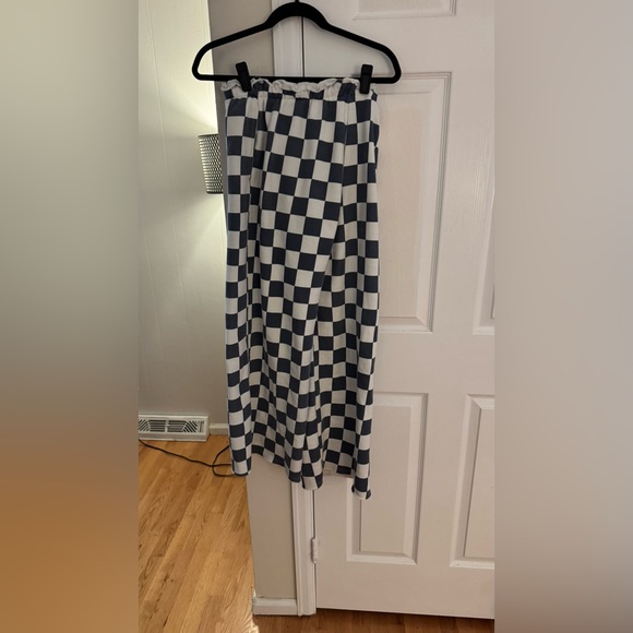Grayson Threads Navy and White Checkered Wide Leg Pants - Picture 1 of 5